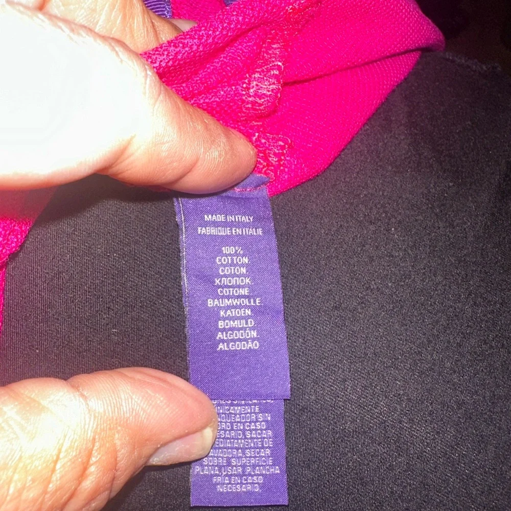 Ralph Lauren Purple Label Italy Women Magenta 3 button 100% Cotton Polo Shirt S - Picture 7 of 10